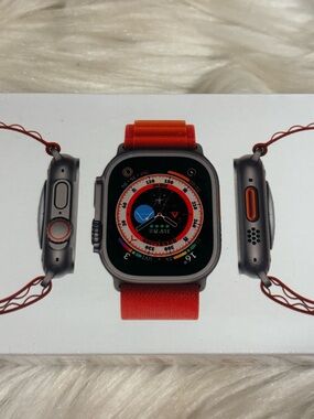 GS8 Ultra Titanium Case Silver Orange Bluetooth Smartwatch Heart Rate Waterproof